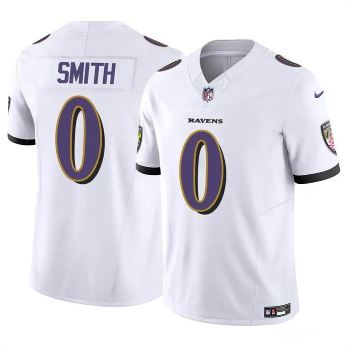 Men's Baltimore Ravens #0 Roquan Smith White 2023 F.U.S.E. Vapor Limited Football Jersey - Click Image to Close